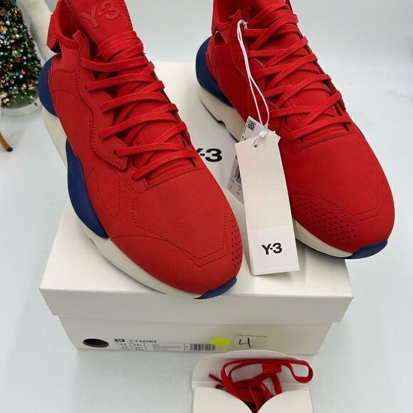 Men’s Y3 Kaiwa red white and blue sneakers size 12 US - Picture 2 of 9